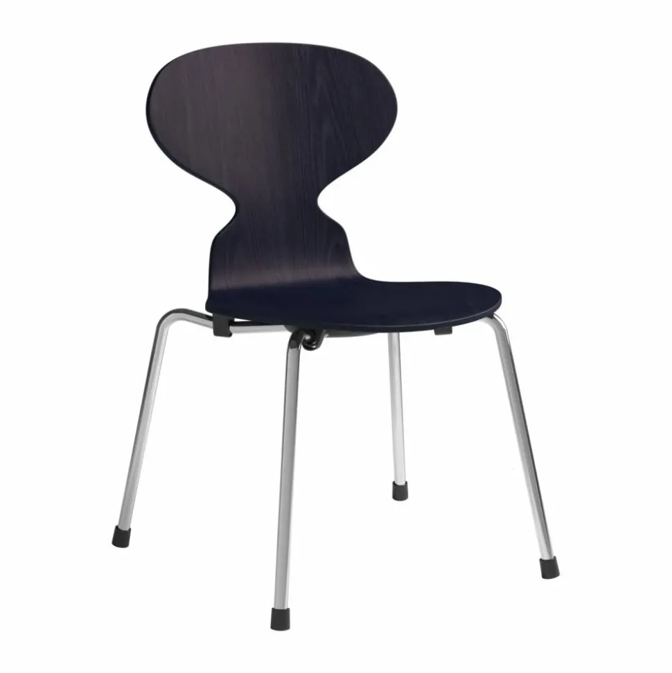 Myran barnstol Midnight blue målad ask-krom