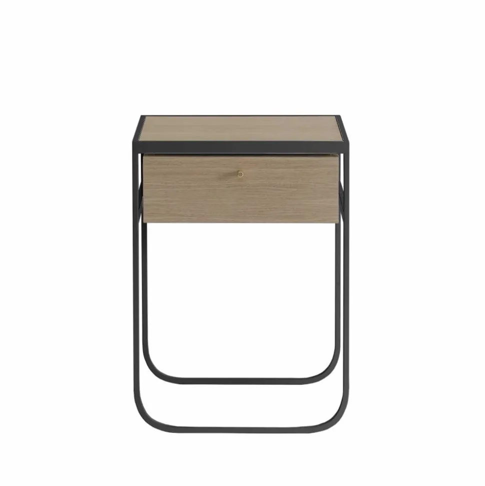 Nati Tati Drawer sängbord char grey vitlaserad ek