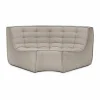 N701 hörnmodul rundad 90° Tyg Ecru beige
