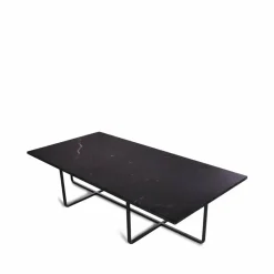 Ninety soffbord rektangulärt marmor marquina svart stativ
