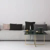 Ninety soffbord rektangulärt marmor marquina mässingsstativ