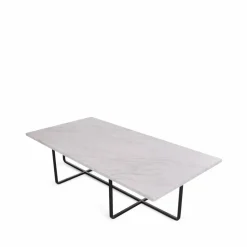 Ninety soffbord rektangulärt marmor carrara svart stativ