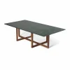 Ninety soffbord 60x120 cm smoked oak underrede Grön marmor