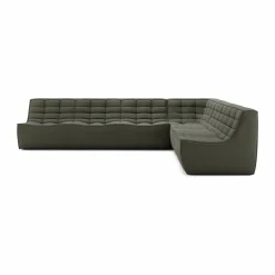 N701 modulhörnsoffa med rakt hörn tyg Moss Eco 301x231 cm