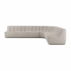 N701 modulhörnsoffa med rundat hörn tyg Beige 330x260 cm