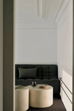 N701 modulhörnsoffa med rundat hörn tyg Moss Eco 330x260 cm