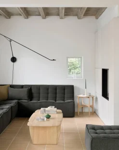N701 modulhörnsoffa med rundat hörn tyg Moss Eco 330x260 cm