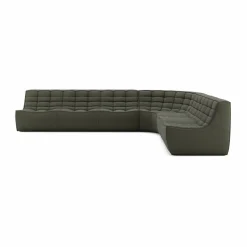 N701 modulhörnsoffa med rundat hörn tyg Moss Eco 330x260 cm