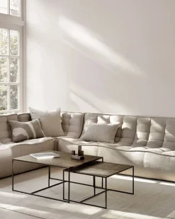 N701 modulhörnsoffa med rundat hörn tyg Beige 301x171 cm