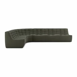 N701 modulhörnsoffa med rundat hörn tyg Moss Eco 301x171 cm