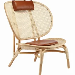 Nomad loungestol Natur-cognac läder
