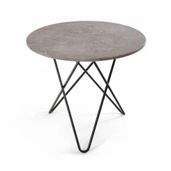 O Dining Table matbord Marmor grå svartlackat stativ