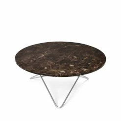 O Table soffbord marmor brun rostfritt stativ