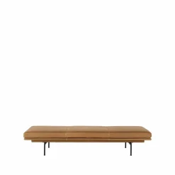 Outline dagbädd Refine leather cognac-Black