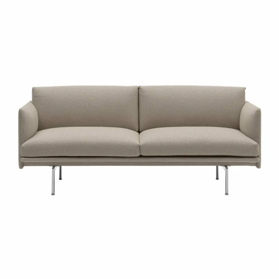 Outline soffa 2-sits Ecriture 240-Polished Aluminum