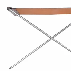 OX Stool pall Läder svart rostfritt stål