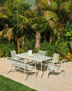 Palissade matgrupp 2 Dining karmstol + bänk 170x90 cm sky grey
