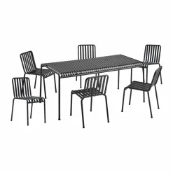 Palissade matgrupp 6 stolar 170x90 cm anthracite