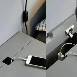 Peep S1 sängbord slate grey svartlack