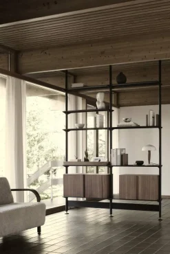 Pira G2 hyllsystem F C A Black/Walnut 240-247 cm