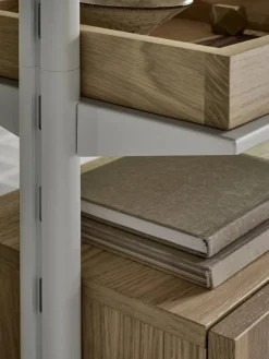 Pira G2 hyllsystem F C A White/Oak 240-247 cm