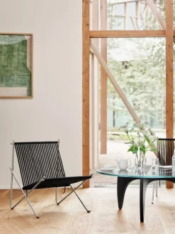PK4 loungestol Rostfritt stål-svart
