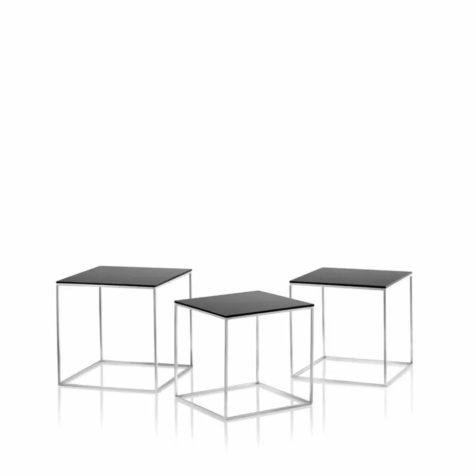 PK71 satsbord Black acrylic-stainless steel