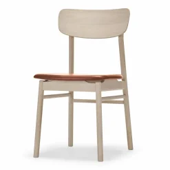 Prima Vista stol Läder elmotique 43807 cognac-björk ljus mattlack