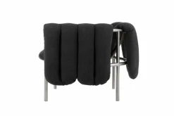 Puffy loungefåtölj Anthracite-rostfritt stål