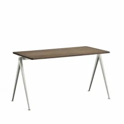 Pyramid 01 skrivbord Oak smoked 140x65cm beige stålstativO
