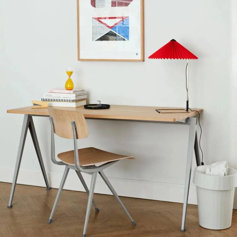 Pyramid 01 skrivbord Oak smoked 140x65cm beige stålstativO