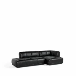 Quilton kombination 21 modulsoffa högerställd läder sense black