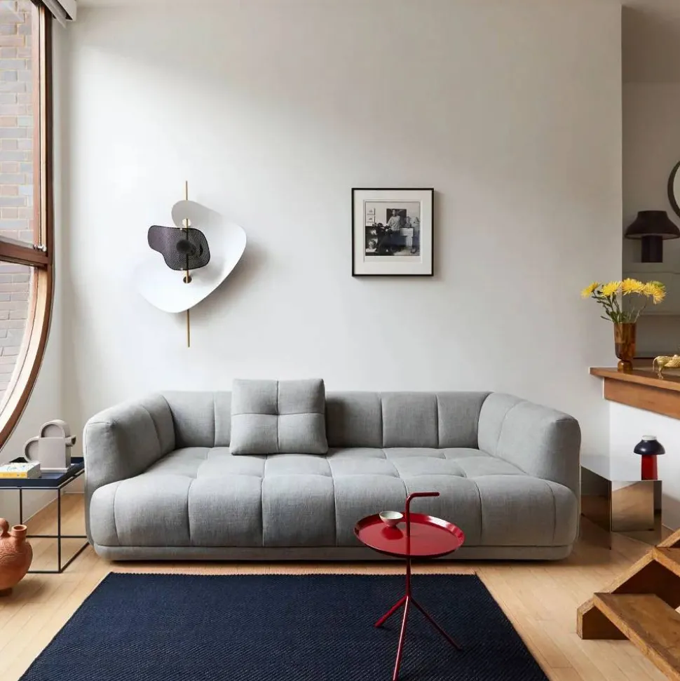Quilton kombination 21 modulsoffa högerställd läder sense black