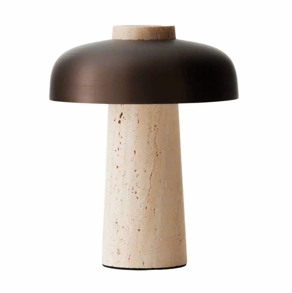 Reverse portabel bordslampa 24 5 cm Travertine-bronzed aluminium