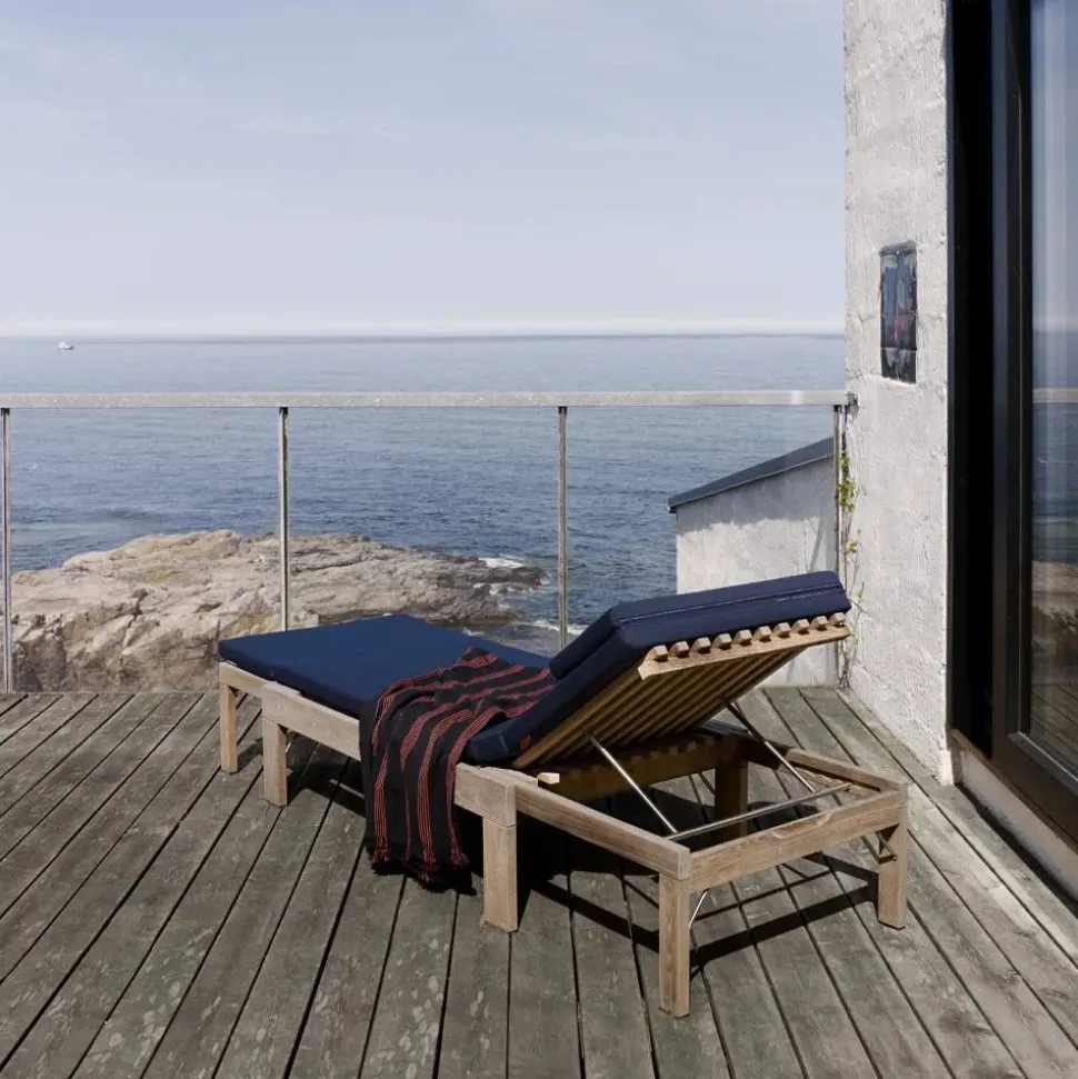 Riviera dyna till solsäng tyg outdoor textile golden yellow stripe