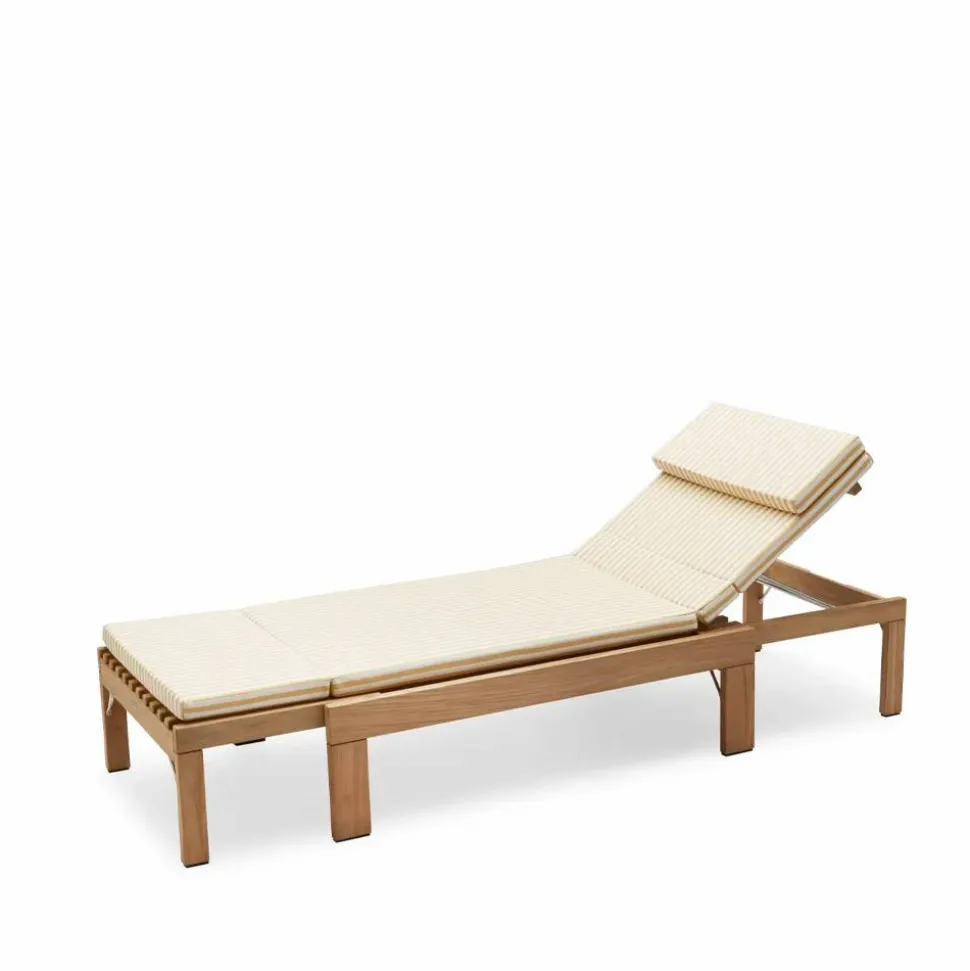 Riviera dyna till solsäng tyg outdoor textile golden yellow stripe
