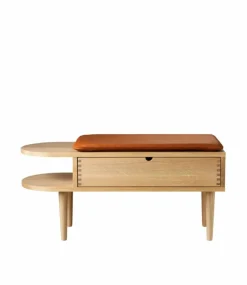 R6 Radius sittdyna 33x65 cm Cognac leather
