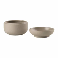 Sensu burk med lock Ø10 5x7 5 cm Taupe