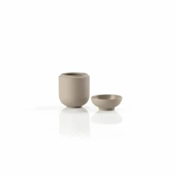Sensu burk med lock Ø6 5x9 cm Taupe