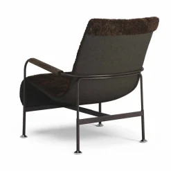 Serpentine fåtölj Fårskinn Espresso-mörkbrun