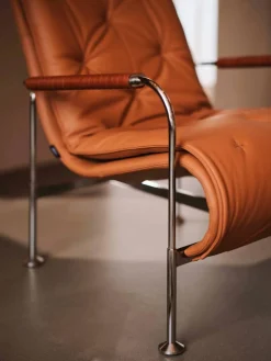 Serpentine fåtölj Läder Elmo Soft mörkbrun-tärnsjö Tobacco