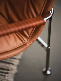 Serpentine fåtölj Läder Elmo Soft mörkbrun-tärnsjö Tobacco