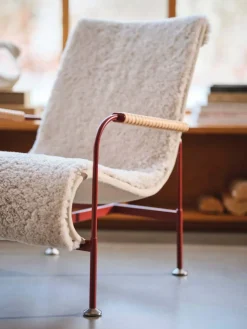 Serpentine fåtölj Läder Elmo Soft ljusbrun-krom-tärnsjö Cognac