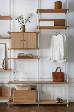 Shelving System hylla med skåp Rökt ek-white 163x200x35 cm S.200.2.C