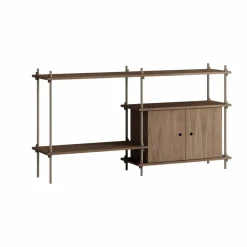 Shelving System hylla med skåp Rökt ek-warm grey 163x85x35 cm S.85.2.C