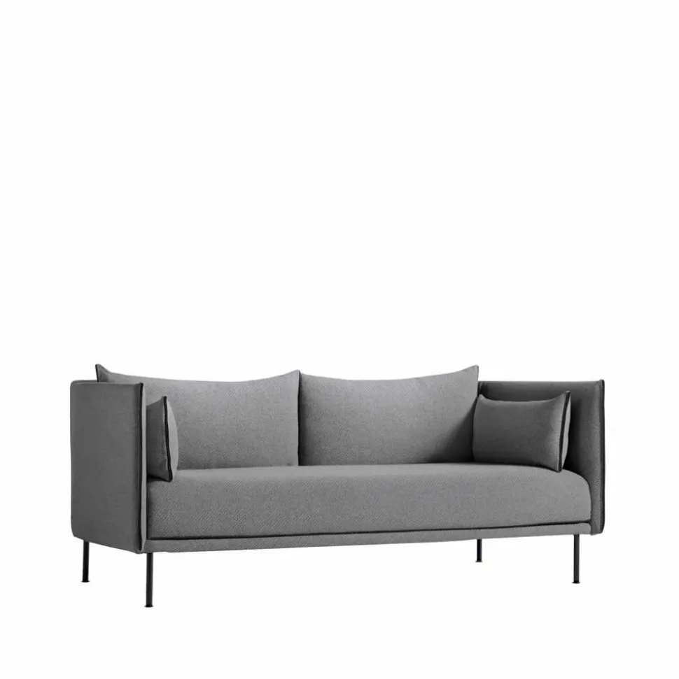 Silhouette 2-sits soffa Coda 182 grå-svarta metallben