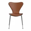 Sjuan 3107 framsidesklädd stol Essential walnut läder-svart ask-krom