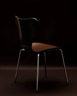 Sjuan 3107 stol Brown-rostfritt stål