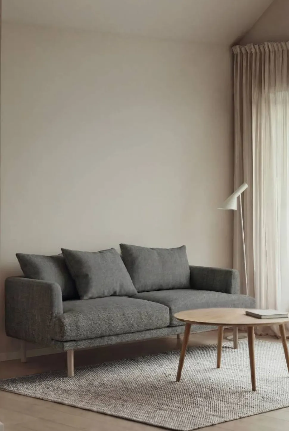 Sjövik soffa Caleido Grey 1240-vitoljad ek 2 5-sits
