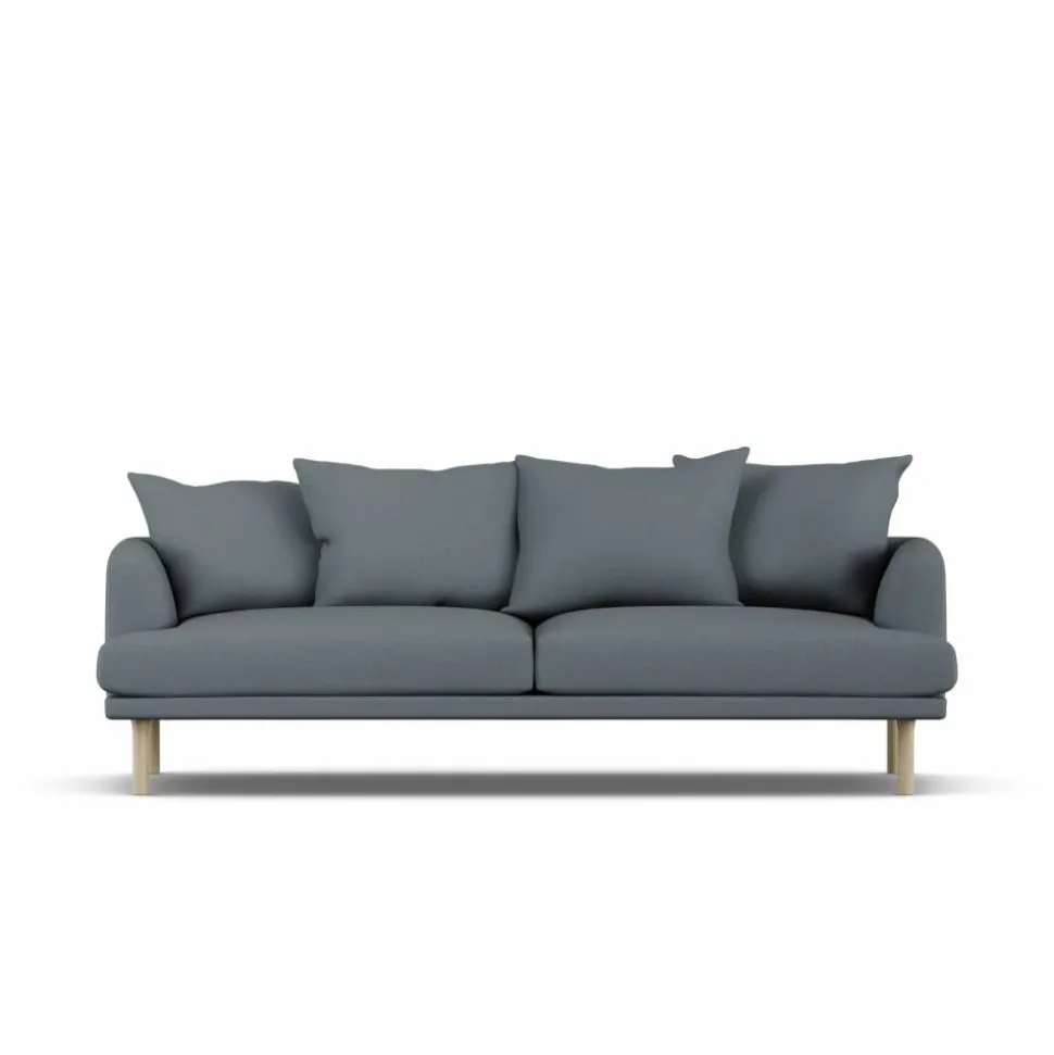 Sjövik soffa Same Blue 6678-vitoljad ek 3-sits